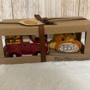 Blue Sky Autumn Truck and Pumpkin Shakers